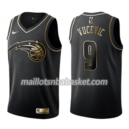 Maillot Homme Orlando Magic Nikola Vucevic 9 Nike Noir Gold Edition Swingman